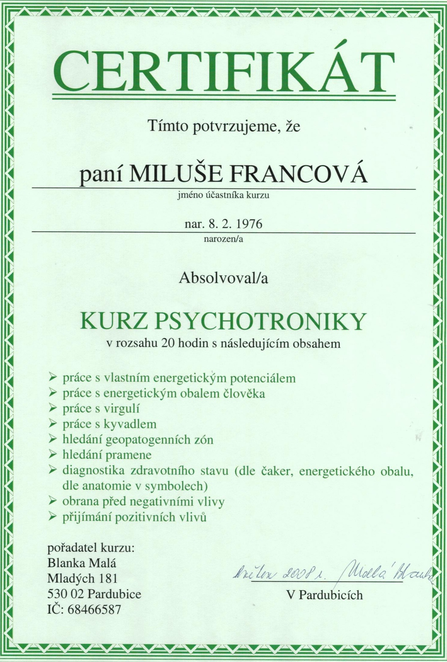 Kurz psychotroniky